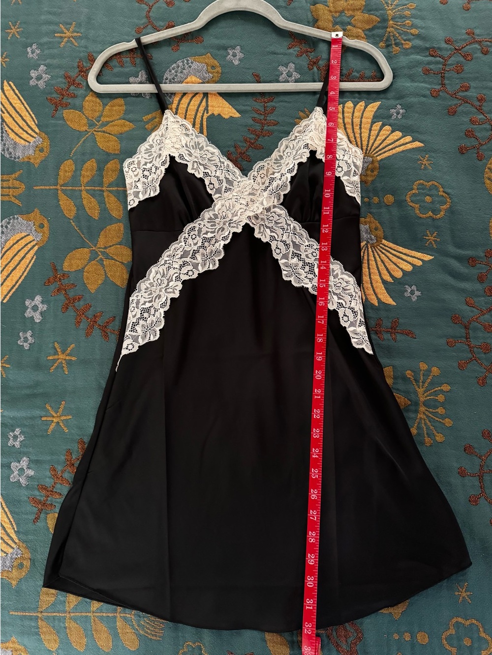 Black & Cream Lace Trim Slip Dress - Picture 4 of 4